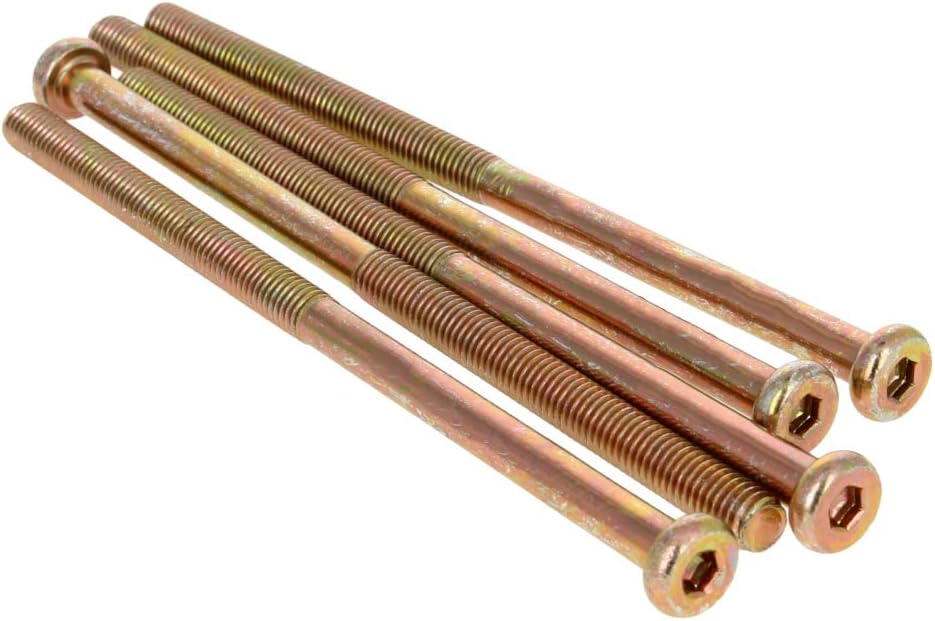MroMax5Pcs M8-1.25 x150mm Hex Socket Flat Head Bolt, Extra Long Inner Hex Machine Screws, Carbon Steel, Half Threaded, Heavy Duty Replacement Bolts for Double Bed Furniture TV Rack Wall Hanging