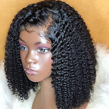 Amazon Com Short Bob Curly Human Hair Wigs For Black Women