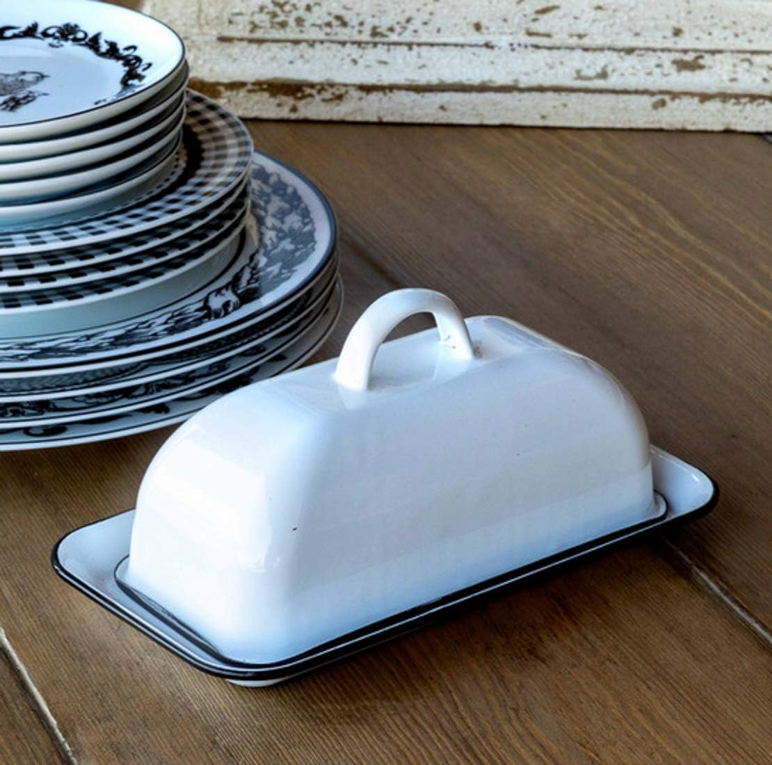 Enamelware Butter Dish w/Cover Butter Dishes