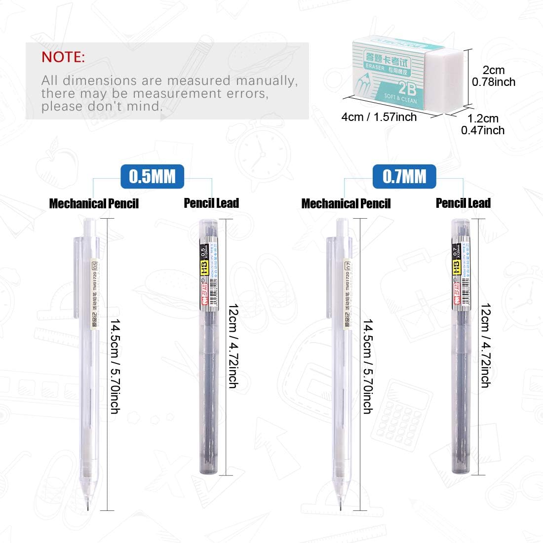 Glarks 16 Pieces Measuring Templates Building Formwork Stencils Geometric Drawing Rulers and Triangular Architect Scale Ruler with Pencil, Pencil Lead Refills, Eraser for Office and School: Arts, Crafts & Sewing