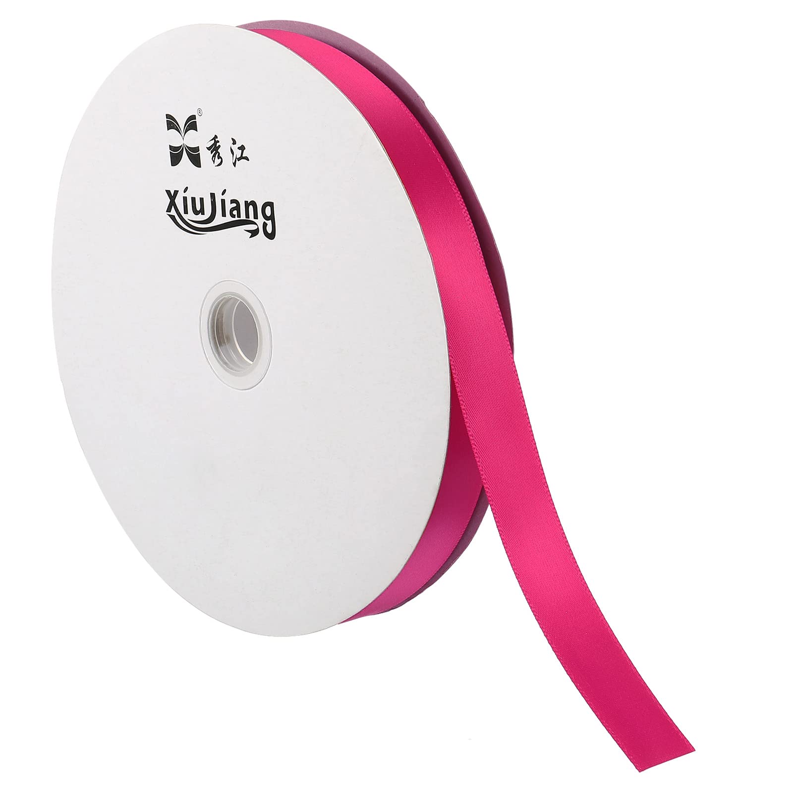 PATIKIL 0.79 Inch Wide 100 Yards Satin Ribbon, Solid Crafts Roll for Party Home DIY Wrapping Decoration Rose Red