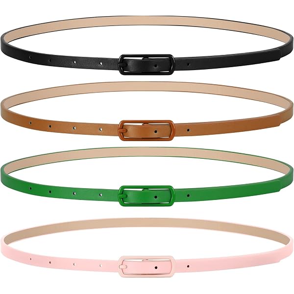Uoeo Set of 10 Womens Thin Belts Women Skinny PU Leather 