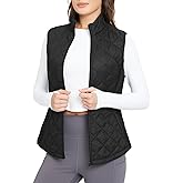 baleaf Women's Puffer Vest Lightweight Winter Warm Stand Collar Quilted Vests Water Resistant Zip Pockets