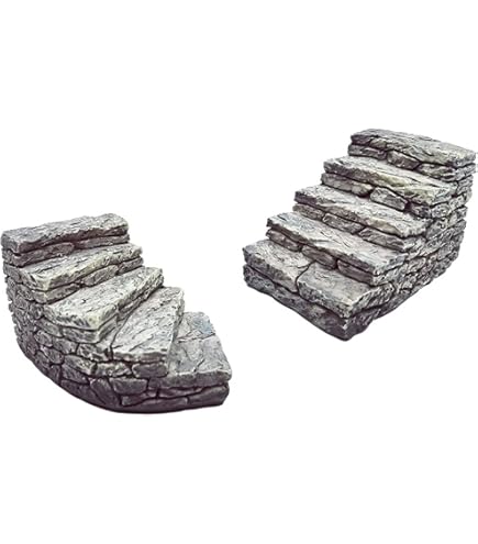 ZhangyiHot Lot De 4 Marches Miniatures En Pierre Artificielle Pour Décoration De Maison, Jardin Féérique, Pot De Fleurs, Pont Miniature, Accessoires De Jardin, Statues D'extérieur