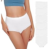 Hlizonn Women’s High Waist Underwear 6-Pack, Soft Stretchy Breathable Panties, Moisture-Wicking Full Coverage Briefs