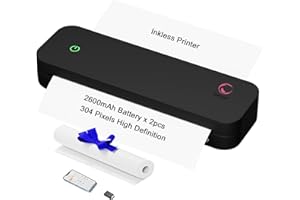 yanxio Portable Printers Wireless for Travel, Portable Printer, Inkless Thermal Printer, Support A4/8.5 x 11'' Thermal Paper for Office, Travel, Home, Support iOS, Android, Windows