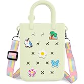 Rolling Art Silicone Hole Handbag Toddler Purse With Adjustable Shoulder Strap Can Be Diy Decoration, Girls Birthday Gift