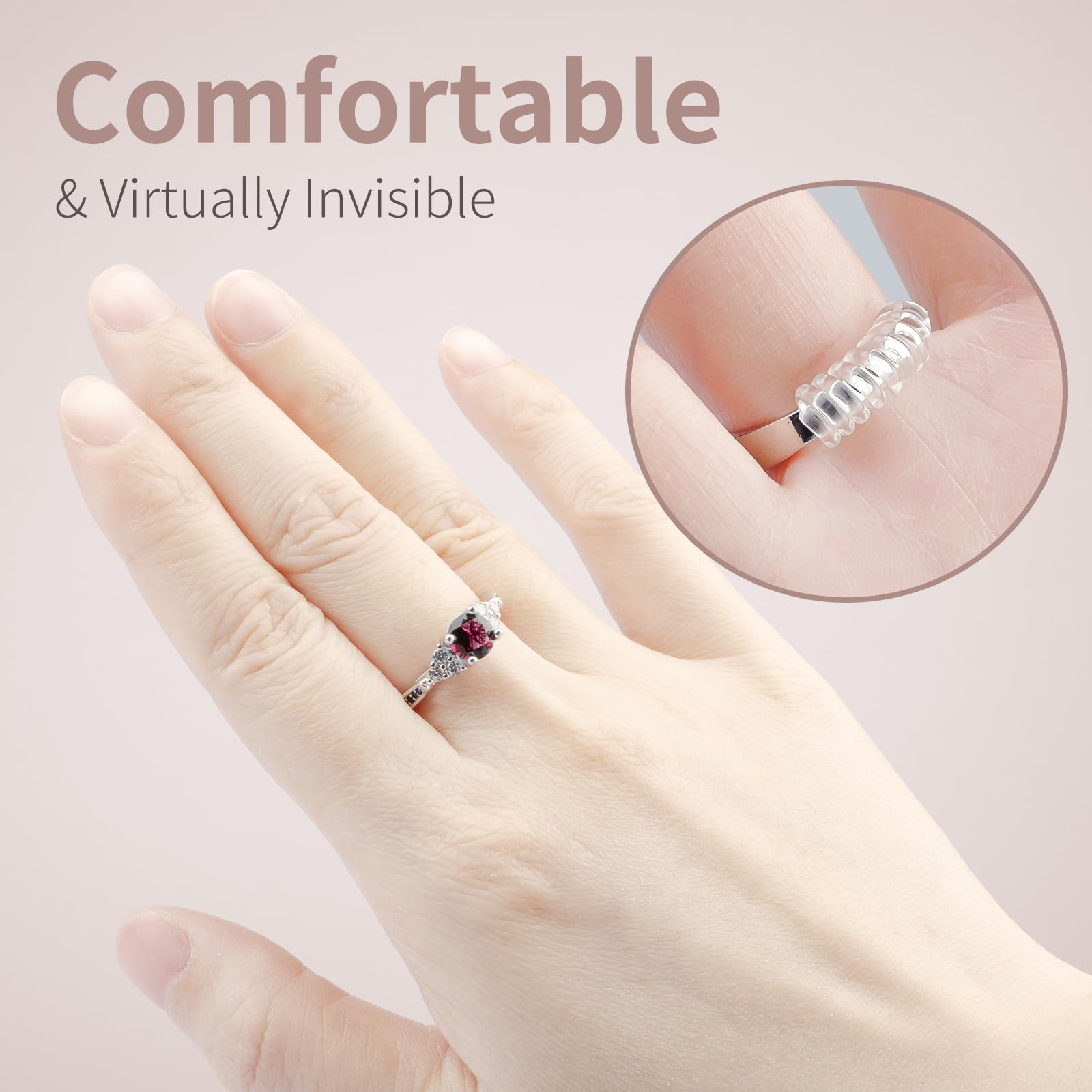 Ottemax Ring Sizers for Loose Rings - 12 Pack, 4 Sizes Ring Resizer, Invisible Guards Design for Women & Men, Spacers and Tighteners, Fits Bands Up to 6mm, Reduces Size by 0.5-1.5, by Ottemax