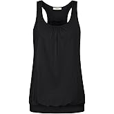 Miusey Womens Sleeveless Round Neck Loose Fit Racerback Yoga Tank Top