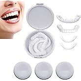 Suweiyuanshiyi 3 Pairs Fake Teeth Braces Whitening Tooth Covering Snap On Teeth Top and Bottom Clip in Veneers Teeth Temporar
