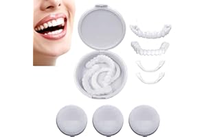 Suweiyuanshiyi 3 Pairs Fake Teeth Braces Whitening Tooth Covering Snap On Teeth Top and Bottom Clip in Veneers Teeth Temporar