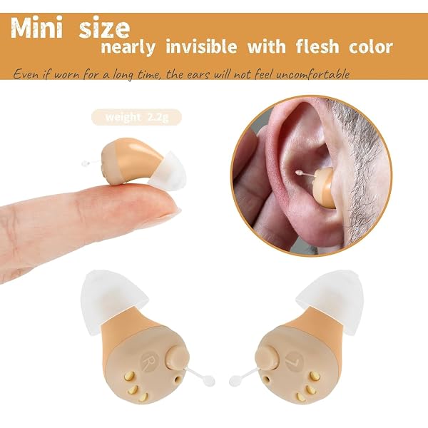 OTC HEARING AIDS FOR ADULTS,CIC DIGITAL 16-CHANNEL HEARING AID FOR SENIORS NEARLY INVISIBLE RECHARGEABLE HEARING AIDS MINI WITH US CHIP NOISE REDUCTION MEMORY FUNCTION AFFORDABLE BACKUP SOLUTION