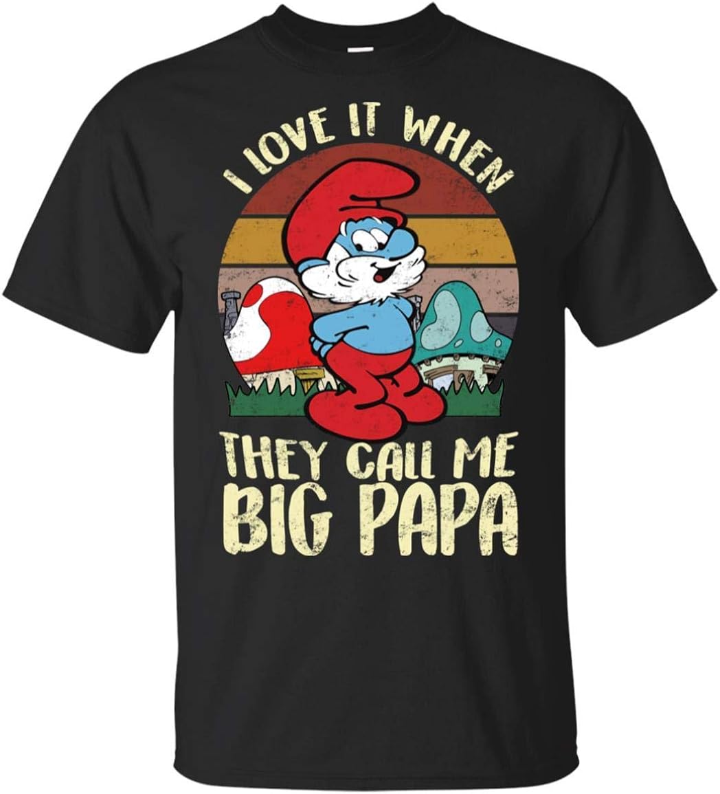 Amazon.com: Smurfs - I Love It When They Call Me Big Papa Shirt_Black