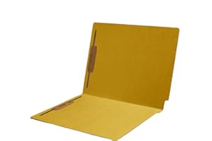 ECOM FOLDERS 11 pt Color Folders, Full Cut 2-Ply End Tab, Letter Size, Fastener Pos #1 & #3, Yellow (Carton of 250)