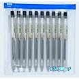 MUJI 0.5mm Smooth Gel Ink Knock Type Ballpoint Retractable Pen Black color set 10 Pieces Set with Original Pen Case