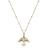 Fettero Animal Necklaces for Women Gold Plated Necklace Butterfly Bird Cat Elephant Snake Bull Pendant Necklace Dainty Chain 14K Gold Plated Minimalist Simple Cute Jewelry