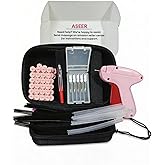 Micro Stitch Gun for Clothes Quick Handheld Clothing Fixer Kit with Portable Case, Includes 6 Needles, 2000 Micro Fasteners 1000 Black & 1000 White, 240 Buttons & Cord Removal Tool with Hard EVA Bag