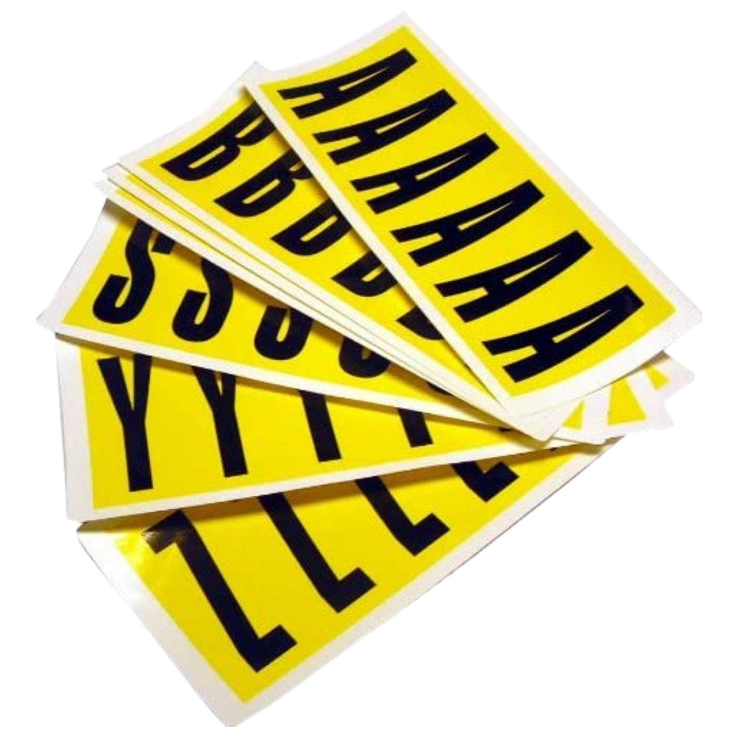 Self-Adhesive Labels Letters A-Z, Easy Warehouse Identification, Clean Peel - Leaves No Residue, Each Card is -38mm High X 90mm Wide - Yellow