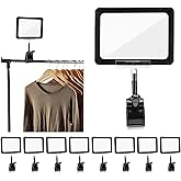 ZOOFOX 10 Pack Acrylic Sign Holder with Clamp, Rotating Clip Pop Swivel Sign with PVC Card Protector, Double Head Sale Signs Holder for Retail Store, Clothing Rack, Office, Supermarket, 6 x 9 Inch