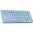 EPOMAKER Tide75 QMK/VIA Wireless 75% Aluminum Mechanical Keyboard, Programmable Creamy Gaming Keyboard, Bluetooth/2.4Ghz/USB-C, with FR4 Plate for Win/Mac (Blue, Lemon Switch)