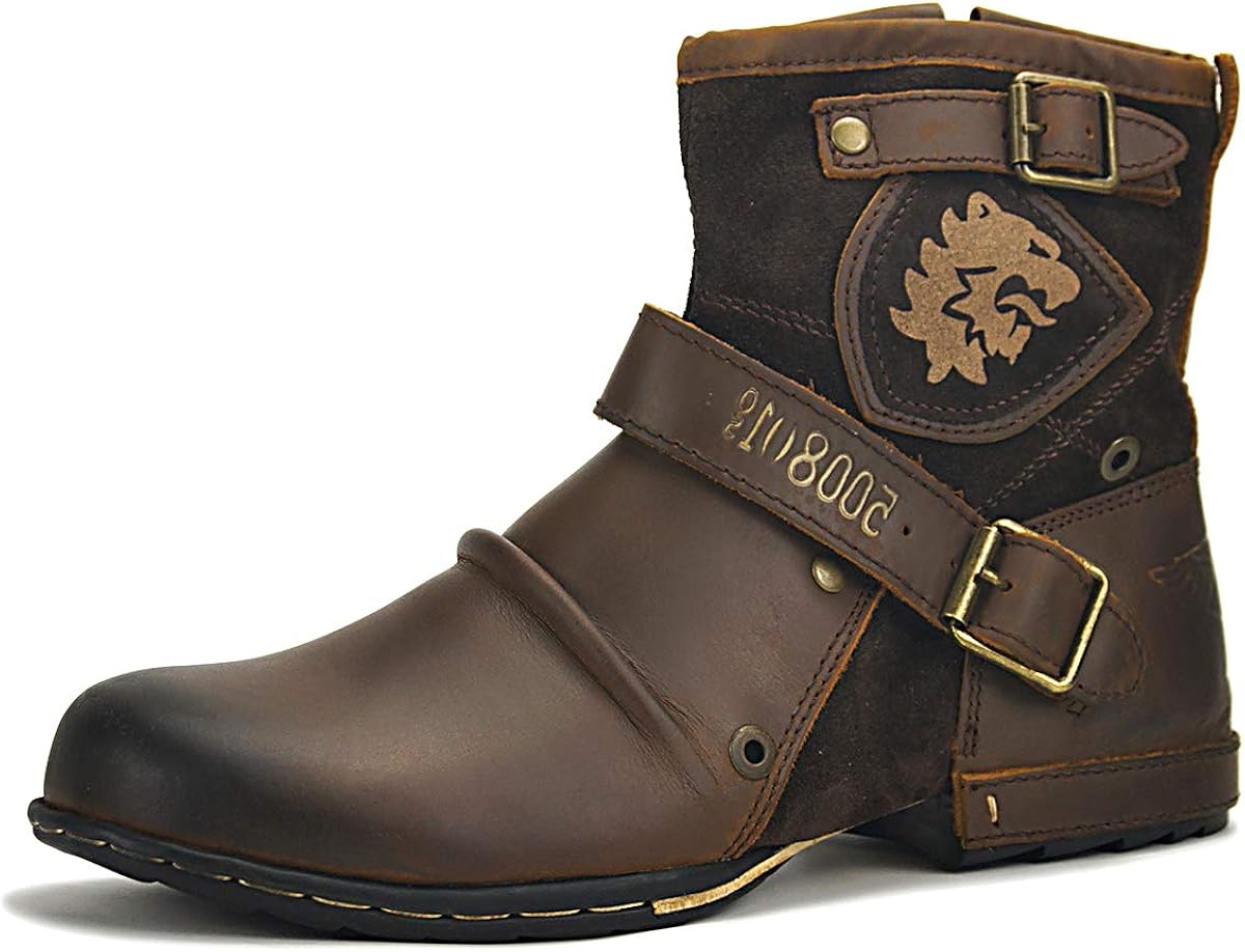 Men's Leather Chukka Motorcycle Boots Amazon.ca Shoes & Handbags