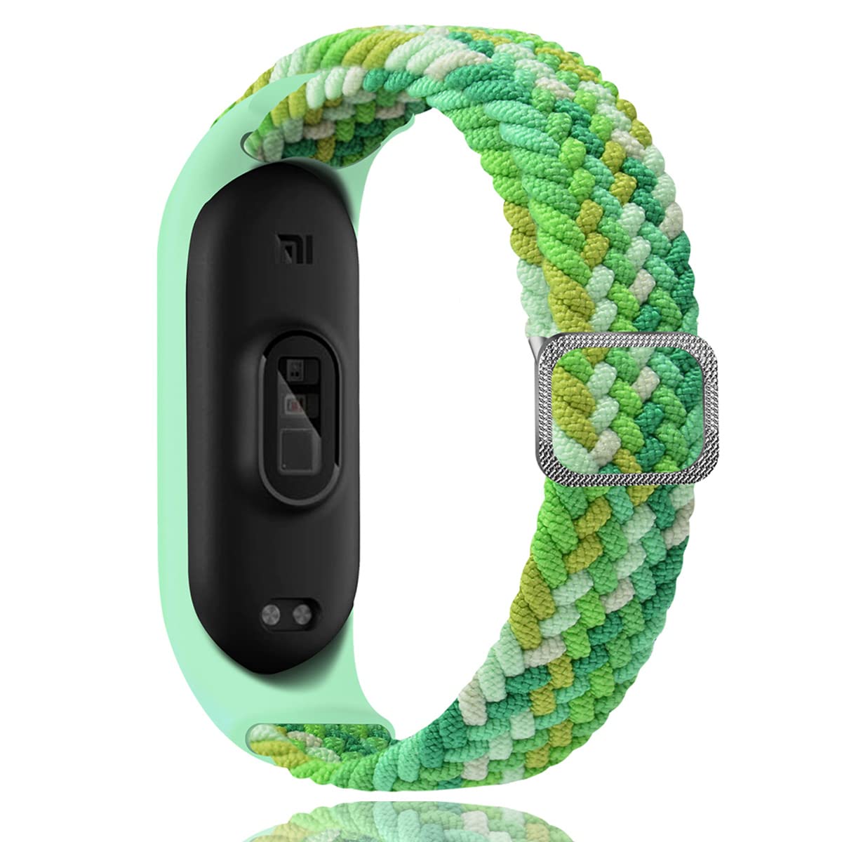 Keecuty Nylon Bracelet for Mi Band 6/5/4/3 Smartwatch Replacement Band Elastic Fabric Braided Soft Nylon Sports Bracelets Elasticity Breathable Expandable Watch Strap