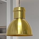 BoostArea Gold Pendant Lights Kitchen Island, 10.6" Large Metal Shade and 70.9'' Adjustable Height, Modern Pendant Lighting F