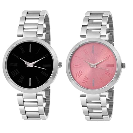 A Square Super Quality Premium Analog Watches Combo Set for Women Pack of - 2 JL-B-P