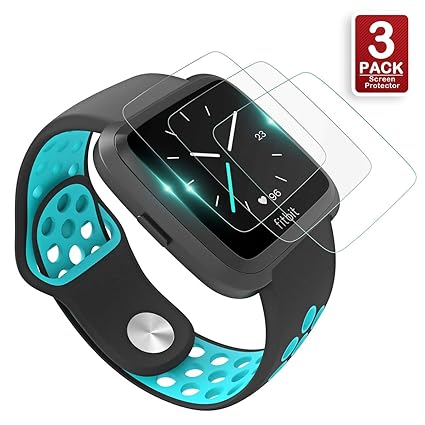 Fitbit Versa Screen Protector, KAERSI Screen Protector for Fitbit Versa Smartwatch, 9H Hardness/Crystal Clear/Scratch Resist/No-Bubble/Waterproof, ...