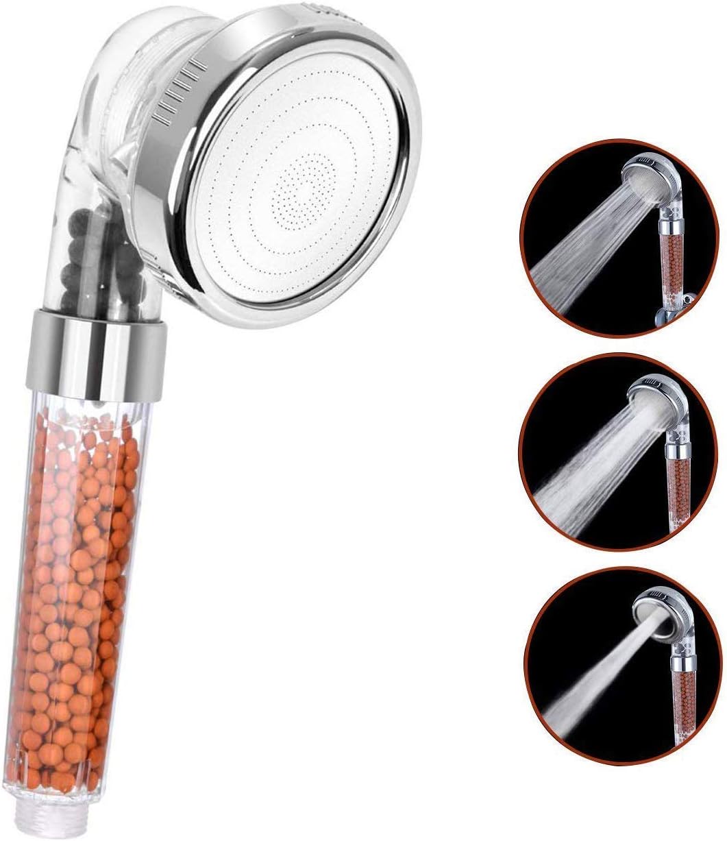 VJK Detachable High Pressure Handheld Shower Head - With Water Saving Ionic Filtration Showerhead for Dry Skin and Hair