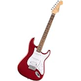 Fender Squier Debut Stratocaster HSS Beginner Electric Guitar, Dakota Red | Starter electric guitar for kids and adults, HSS pickups, 2-year warranty, free lessons included, satin finish