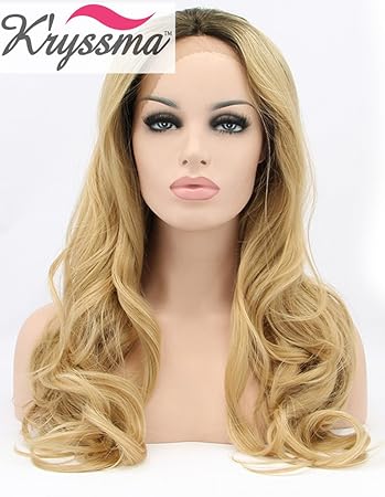 K Ryssma Natural Looking Dark Roots Ombre Blonde Wavy