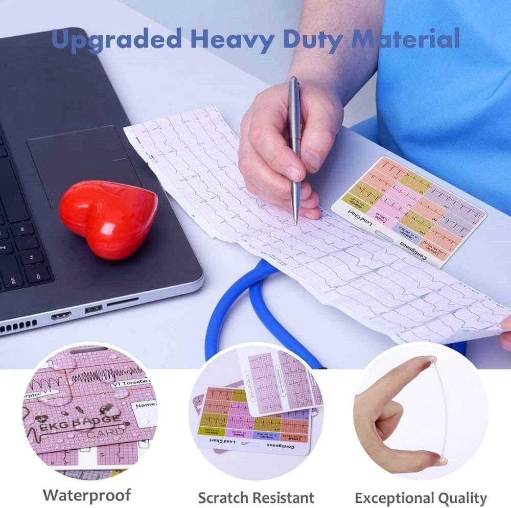 Mua EKG Badge Card EKG Badge Buddy Nursing Reference Interpretation ECG ...