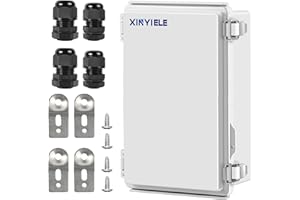 XINYIELE Waterproof Outdoor Project ABS Plastic Junction Box IP67 Weatherproof Dustproof Enclosure with Hinged Cover, Mounting Plate,Wall Brackets for Power Project (11"X7.5"X5.5")