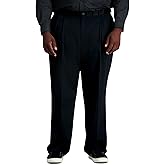 Haggar Men's Premium No Iron Khaki Classic Fit Pleat Front Pant (Regular and Big & Tall Sizes)