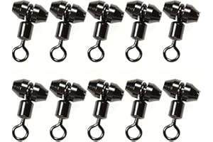 10pcs 3 Way Swivels Fishing Line Connector Accessory Saltwater Rolling Brass