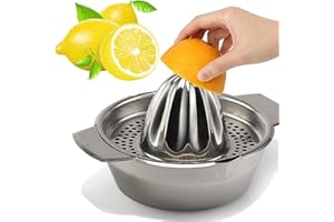 Stainless Steel Lemon Squeezer,Juicer with Bowl Container for Oranges Lemons Fruit Home Made Juice in Kitchen