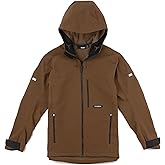 TRUEWERK Men's Insulated Work Jacket - S3 Solution Zip-Up Hoodie, Fleece-Lined, Waterproof Tactical Coat with 4-Way Stretch