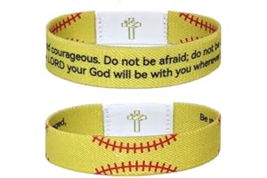 Flvkev Baseball Softball Football Soccer Volleyball Gifts Bible Verse Christian Scripture Bracelets Catholic Inspirational Religious Faith Gift
