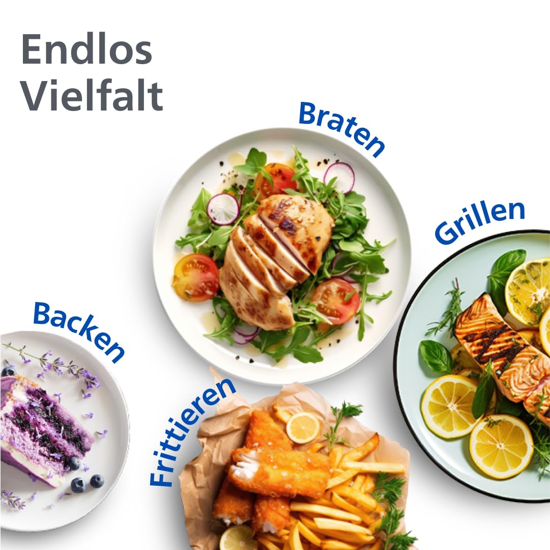 Philips Airfryer Dual Basket 3000 Series Heißluftfritteuse, 9L, 2 Körbe, 2 Gerichte gleichzeitig, RapidAir Plus Technologie, 90% weniger Fett, Energieeffizient, HomeID App (NA350/00) 6