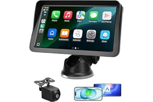 ELJBELG 9" Wireless CarPlay Screen for Car, Apple CarPlay & Android Auto Receiver with 1080P Backup Camera, HD Touchscreen, Bluetooth, GPS, Voice Control，Universal Fit for All Cars
