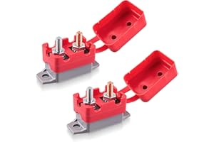 AIKYCIU 2 PCS DC 12V - 24V 50Amp Automatic Reset Circuit Breaker for Car, ATV, RV, Ship, Battery Chargers and More（with Cover）