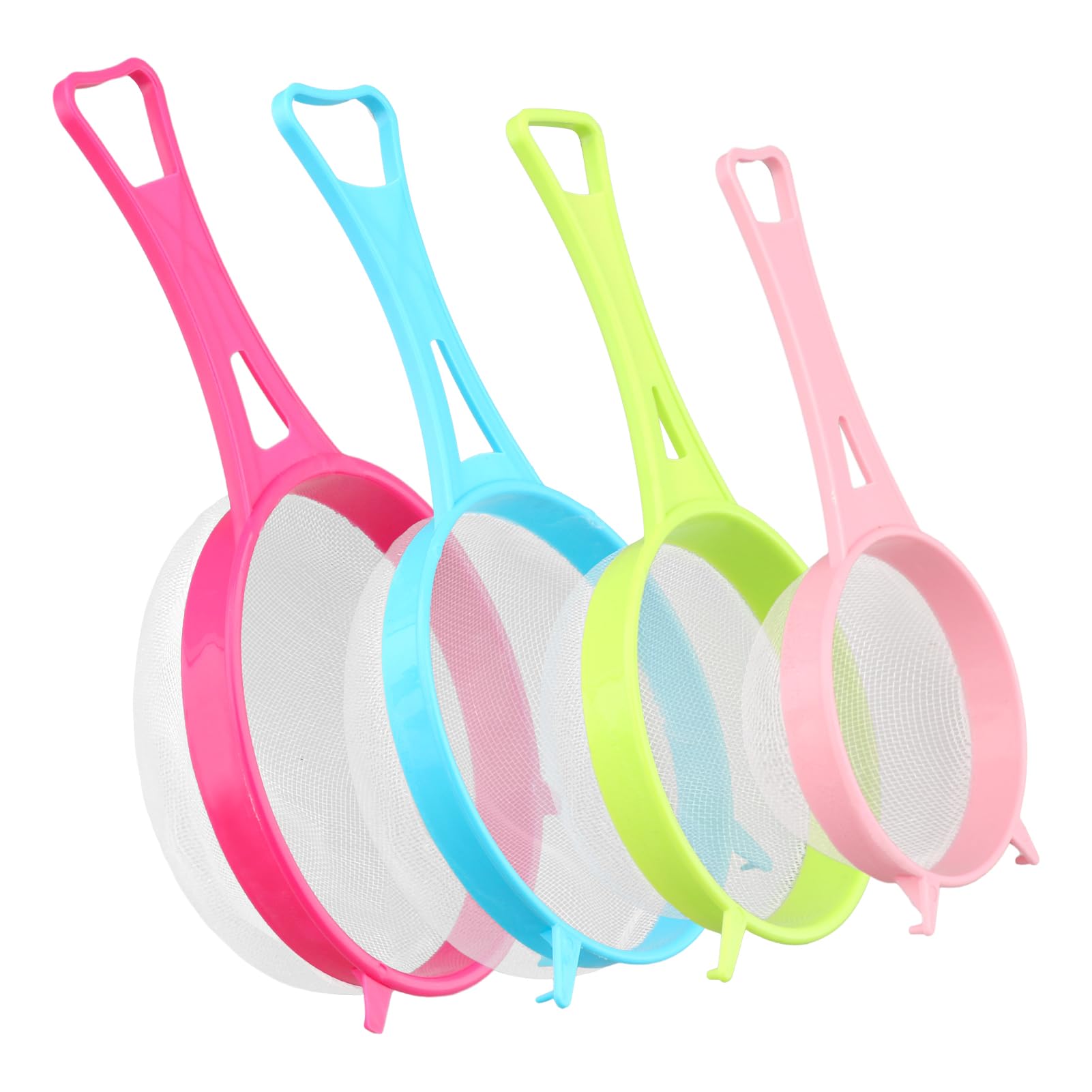 4 Pcs Multipurpose Kitchen Strainer Fine Mesh Strainer with Plastic Handle for Flour Quinoa Tea Kitchen Tools Baking Baking (4 Pcs)