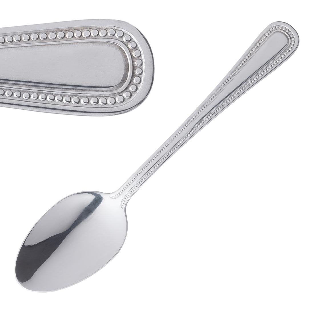 Olympia Bead Dessert Spoon 183mm 18/0 Stainless Steel Serving Cutlery 12pc