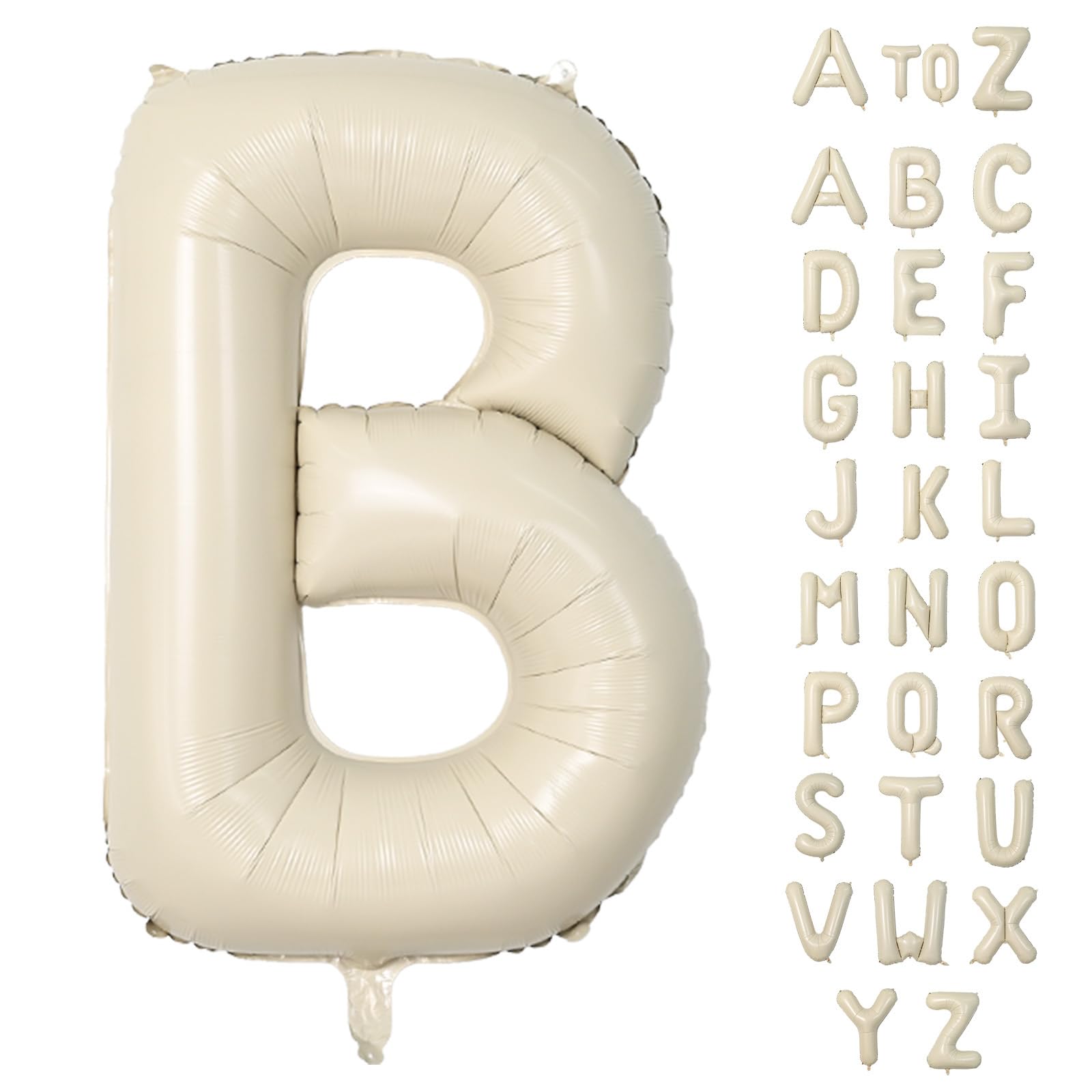 Biapian 40 Inch Giant Cream Foil Balloon - Large Aluminum B Balloons for Birthday, Baby Shower, Wedding, Anniversary Party Decoration