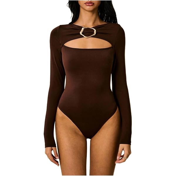 Amazon.com: AVZXSA Women's Printed Mesh Long Sleeve Bodysuit, Sexy