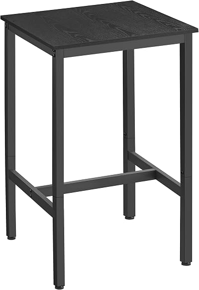 VASAGLE Breakfast Bar Square Tall Table 60x60x92 cm Ebony Black LBT025B56