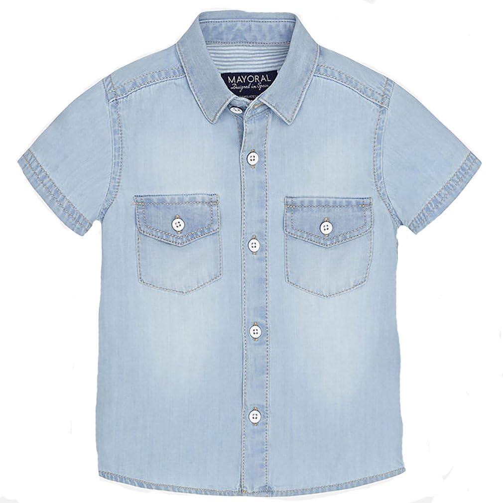 Mayoral - Camisa de manga corta para niño Jeans Chiaro 6 mes ...