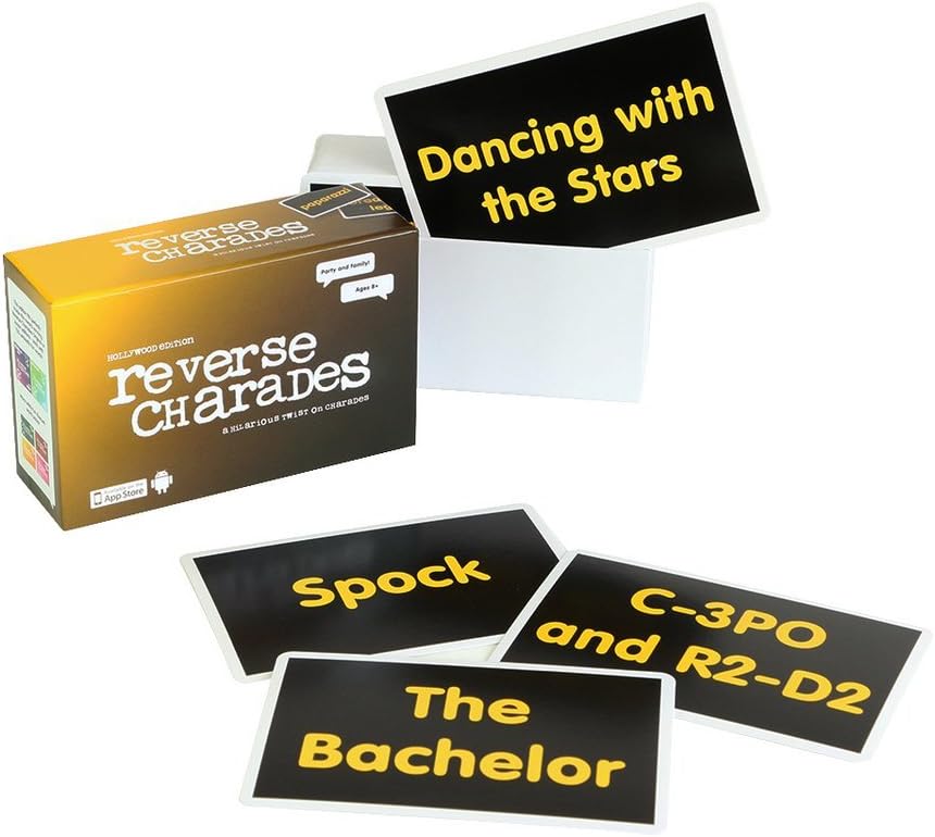 Reverse Charades Board Game - Hollywood Edition - Fun & Hilarious Family Games - for All Ages - Perfect for Parties and Gatherings