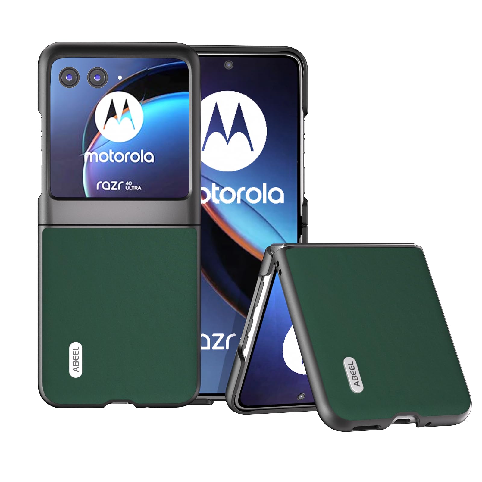 COQUE For the Motorola Razr 40 Ultra case, the Motorola Razr 40 Ultra comes with a folded flap genuine leather plain texturetexture(Green)